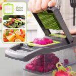 Vegetable Chopper 16 Pcs Set – Manual Onion Chopper, Food Slicer, Dicer, Grater & Potato Cutter with Handle – Multi-Function Kitchen Tool - Image 6