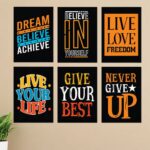 Set of 6 Premium Wall Art Photo Tiles – Modern Home Decor Sets 8x11
