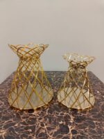 Luxury Decorative Table Vase | Modern Metal Flower Vase for Home & Office Décor | Without Flowers 15x15x18cm - Image 2