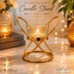 Elegant Black Candle Holder – Decorative Metal Candle Stand for Home & Table Décor Elegant Black Candle Holder – Decorative Metal Candle Stand for Home & Table Décor | Without Candle Size 9x8x11cm