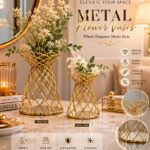 Luxury Decorative Table Vase | Modern Metal Flower Vase for Home & Office Décor | Without Flowers 15x15x18cm