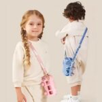 School Bus Design Kids Water Bottle With Strap 600ml | Random Color - Image 4