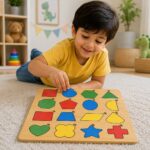 Shape Puzzle Board Game - Educational Wooden Learning Toy Crafted From MDF Wood For Children And Geometric Skill Development - Image 2