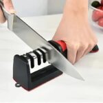 3 Stage Kitchen Knife Sharpener – Manual Knife Sharpening Tool with Non-Slip Base - Image 3