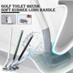 360° Deep Cleaning Golf Toilet Brush with Long Handle | Flexible Silicone Bathroom Toilet Cleaner Brush | Under Rim Cleaning Brush