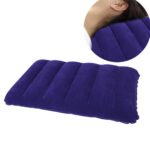 Inflatable Flocked Velvet Camping Sleeping Travel Pillow - Image 3