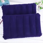 Inflatable Flocked Velvet Camping Sleeping Travel Pillow - Image 2