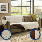 (double SofaR COVER) EVERSIBLE WASHABLE COUCH Sofa COAT COVER - Brown - Image 2