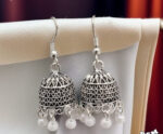 Silver Indian Jumky / Jhumka Earrings by Quirky Fashions | Ethnic wear | Casual wear - Image 2