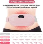 Heating Pad women Period Pain Cramp Relief Belt -Portable Menstrual Heating Pad, Heated Belly Belt for Menstrual Cramp Relief with 3 Heat Levels and 4 Modes, Electric Belt Massage for Women and Girls - Electric Massager Machine for Women (Flower Box) - Image 7